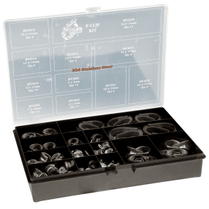 110 Piece A2 304 Stainless Steel Assorted P-Clip Kit Box