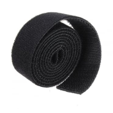 20mm Wide Reusable Hook & Loop Back To Back (Black)