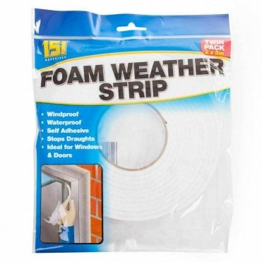 2x Insulation Draught Excluder Tape Draft Weather Foam Seal Strip Door Window