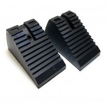 2x Rubber Wheel Chock Heavy Duty Blocks for Vehicles, Cars, Caravan, Trailer 1.3kg