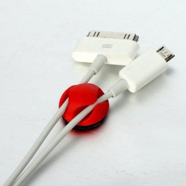 6pcs Mini Red Adhesive Multipurpose Desktop Cable Holder Phone Cable Winder Clips