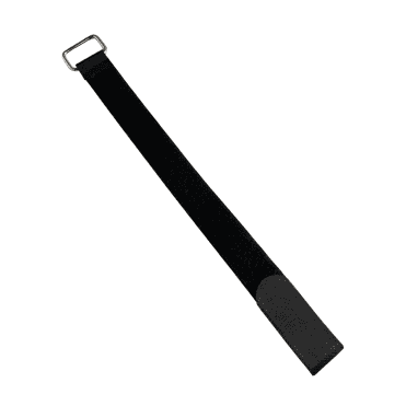 Black Hook and Loop Nylon Strap With Metal Buckle, 30mm Wide