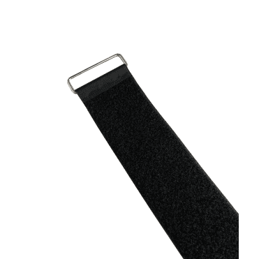 Black Hook and Loop Nylon Strap With Metal Buckle, 60mm Wide