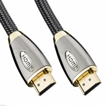 Braided Premium HDMI Cable 1.4 Gold Full HD 3D 1080p Ethernet ARC CEC Lead