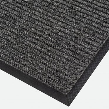 Brushway Wiping & Brushing Indoor Mat with Ridged Design 90cm x 150cm Charcoal