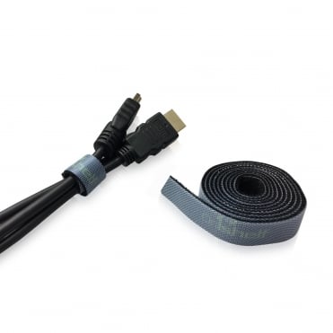Cable Tidy Double Sided Strap, Cable Organiser Black  15mm x1m