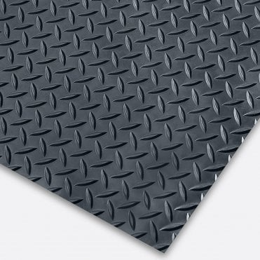 Chequer Plate Mat 3mm Single Bar 120cm x 10m Black