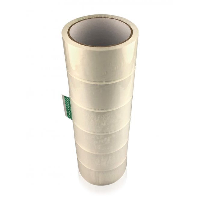 Classic Clear Packaging Tape - 6 Rolls - Easy Unwind & Strong Seal