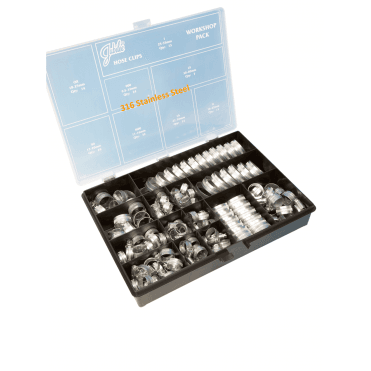 Clips 143 Piece A4 316 Stainless Steel Marine Grade Workshop Clamp Box