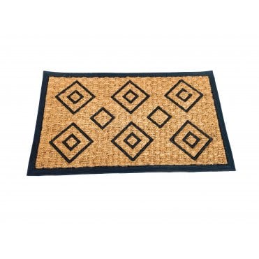 Coir Doormat 45 x 75 cm Anti-Slip Rubber Underside Welcome Mat, Brown