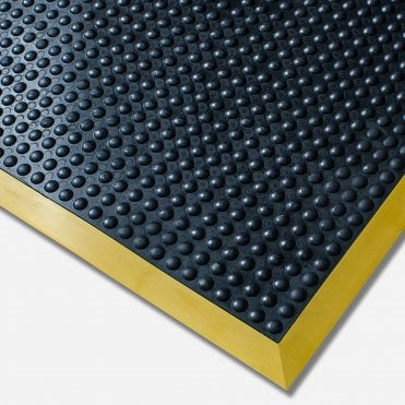 Ergotred Specialist Anti-fatigue Mat with Beveled Edges 90cm x 120cm Black/Yellow