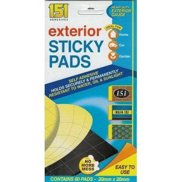 Exterior Heavy Duty Adhesive Sticky Pads Double Sided x 80 Pads Home Car Garden