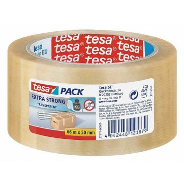 Extra Strong Packaging Tape for Heavy Items, 66 m x 50 mm Clear