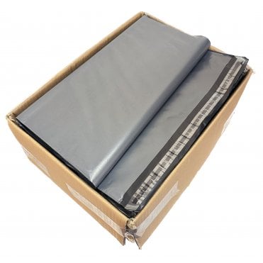 Grey Postal Mailing Bags - 60mu Thickness - Durable, Waterproof, 16" x 21" (40 x 53cm) - 800 Bags (Bbox)