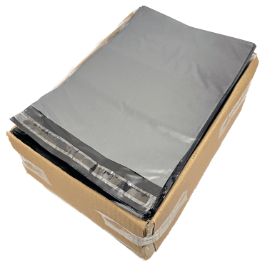 Grey Postal Mailing Bags - 60mu Thickness - Durable, Waterproof, 9" x 12" (23 x 30cm) - 1500 Bags (Box)