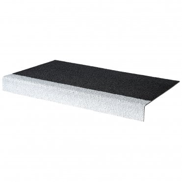 GRP Stair Tread Cover Slip Resistance Moulded Fibreglass 55mm x 345mm x 600mm Black/White