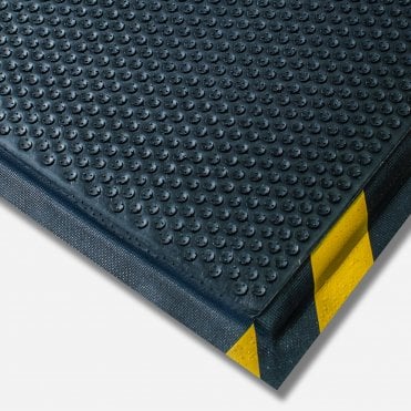 Happy Feet Ultimate Anti-fatigue & Anti-slip Mat 85cm x 150cm End Section Black/Yellow