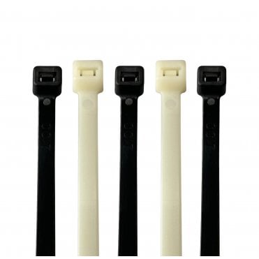On1shelf Heavy Duty Cable Ties 7.6mm x 400mm – Strong Nylon Zip Ties, Self-Locking Tie Wraps, Black or Natural White