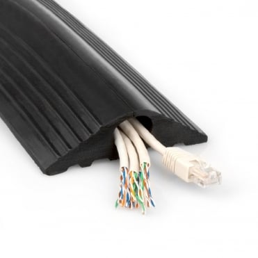 Heavy Duty Rubber Cable Protector Black. Floor Cover- With 20mm Hole
