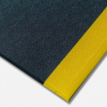Kumfi Pebble Light Duty Anti Fatigue with Pebble Surface Mat 120cm Wide Black/Yellow