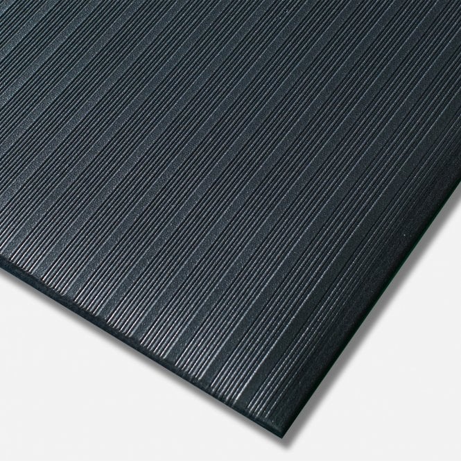 Kumfi Rib Light Duty Anti Fatigue with Ribbed Design Mat 120 x 18.3cm Black