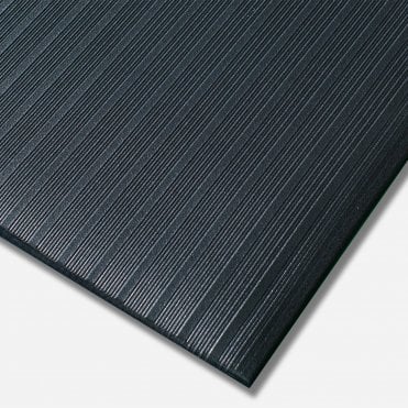 Kumfi Rib Light Duty Anti Fatigue with Ribbed Design Mat 90cm Wide Black