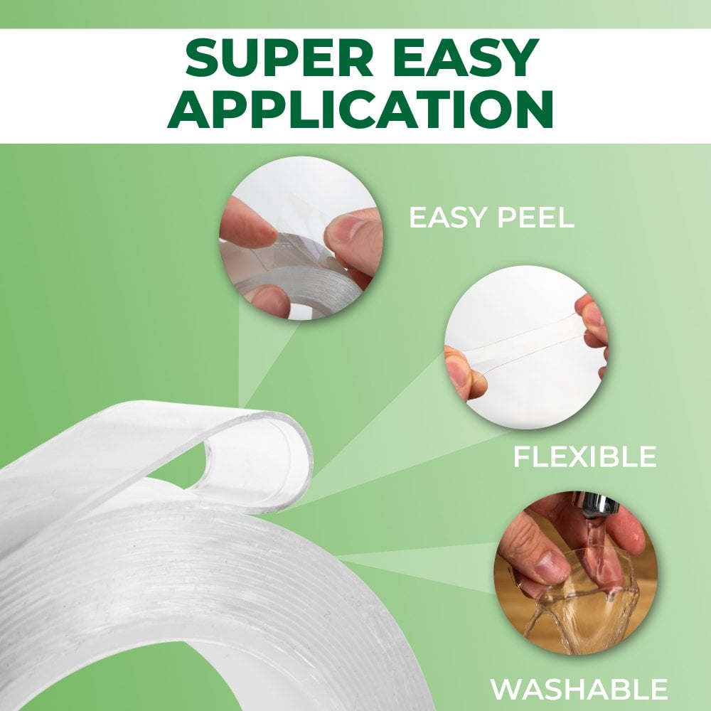 NANO Double Sided Tape – Strong, Clear, Washable & Removable, Trace Less, UK Seller - View #3