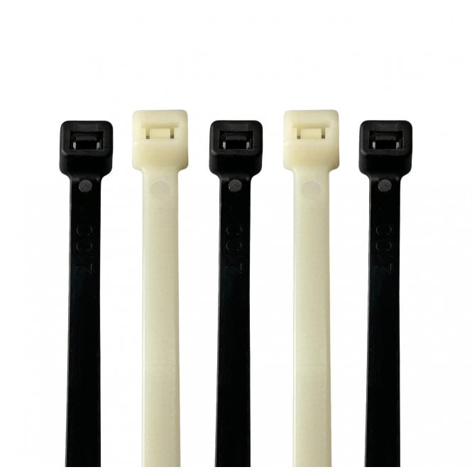 On1shelf Heavy Duty Cable Ties 7.2mm Wide – Strong Nylon PA66 Zip Ties, Long & Extra Long, Black or Natural White
