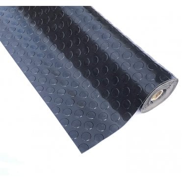 PVC Black Flooring Roll 2.5mm thick 1m wide Penny Coin - 4m