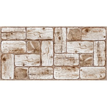 PVC PANEL - WOOD EFFECT - WHITE LOGHOUSE 980 x 480mm 
