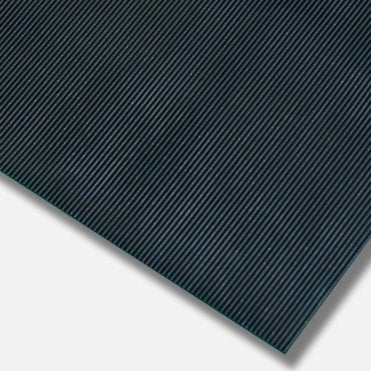 Rubber Mat Rolls with Ribbed Design 3mm Thickness 122cm Wide Black