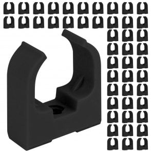 Attaches De Câble Pour Conduit 20mm - Lot De 50, Noir - Montage à Vis Pour Fixation Solide