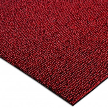 Scraper Indoor/Outdoor Dirt Removal Mat with Beveled Edge 120cm x 240cm Red