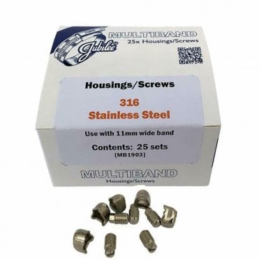 Stainless Steel 316 Housings and Screws for Multiband S/S, 11 mm, Set of 25