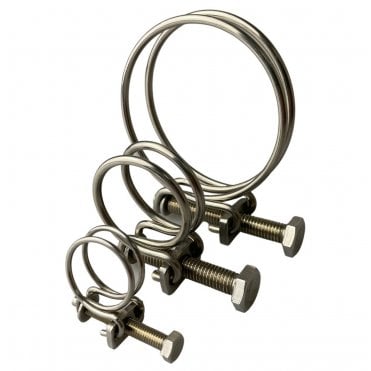 Boltza® Stainless Steel Double Wire Hose Clips for Pond & Spiral Hose 13-80mm