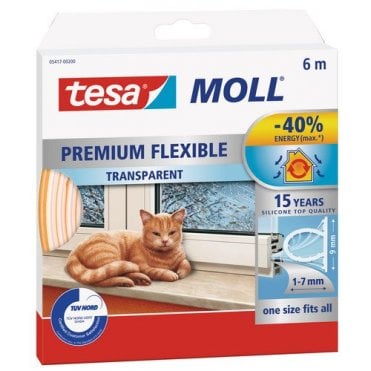 tesamoll Premium Flexible - Self Adhesive Silicone Seal Strip for Insulating Gaps