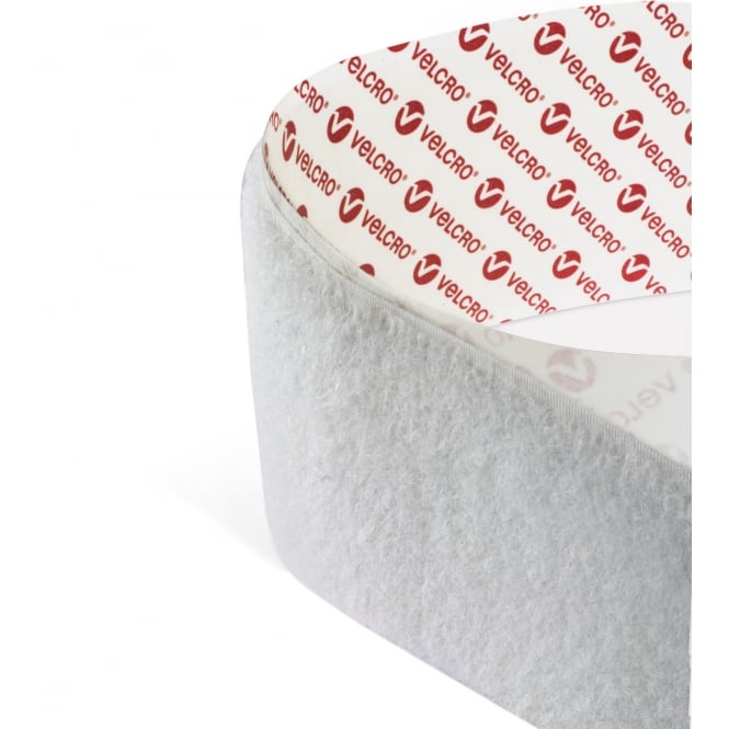 VELCRO® Brand PS14 White Self-Adhesive Hook & Loop Tape – Hook, Loop or Matching Set, 10mm–100mm, 1m–25m