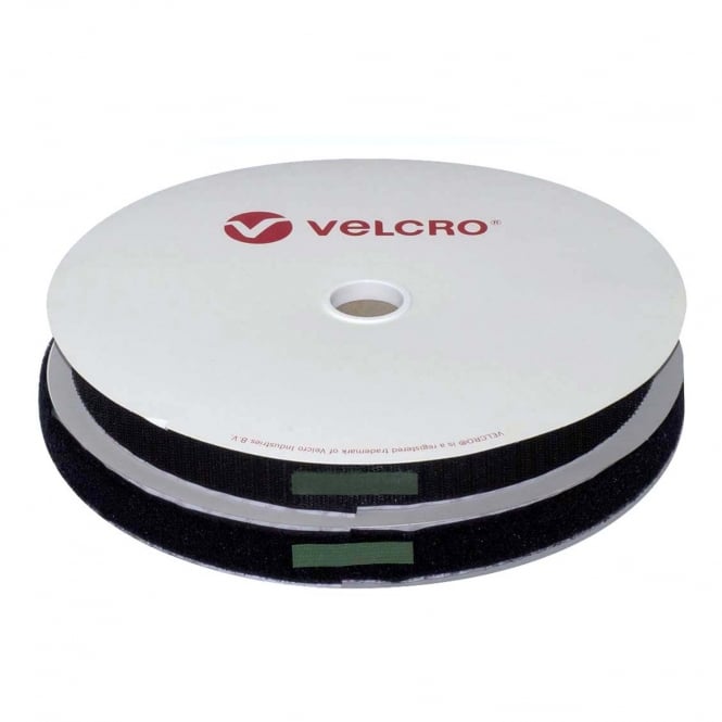 VELCRO® Brand PS18 Black Self-Adhesive Hook & Loop Tape for PVC & Vinyl – 20mm or 50mm, 1m–25m