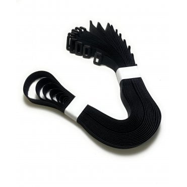 VELCRO® Brand Ring Strap With Plastic Buckle Strap Black 25mm Width