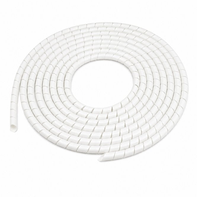 White Spiral Cable Wrap Flexible Cable Tidy Sleeve 6mm 12mm 19mm 25mm