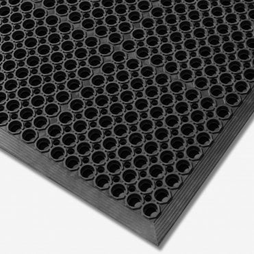 Workzone Anti-Fatigue Mat with Drainage Hole 91cm x 152cm Black